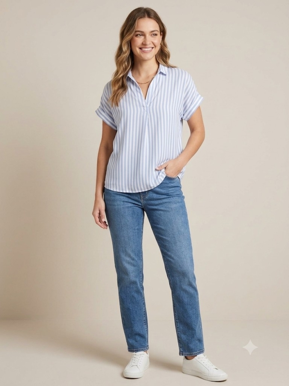 Classic Straight-Leg Women's Jeans in Medium Blue